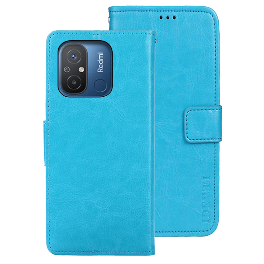 IDEWEI Flip Anti-drop Phone Cover For Xiaomi Redmi 12C 4G Crazy Horse Texture PU Leather Flip Wallet Case with Stand IDEWEI Flip Anti-drop Phone Cover For Xiaomi Redmi 12C 4G Crazy Horse Texture PU Leather Flip Wallet Case with Stand